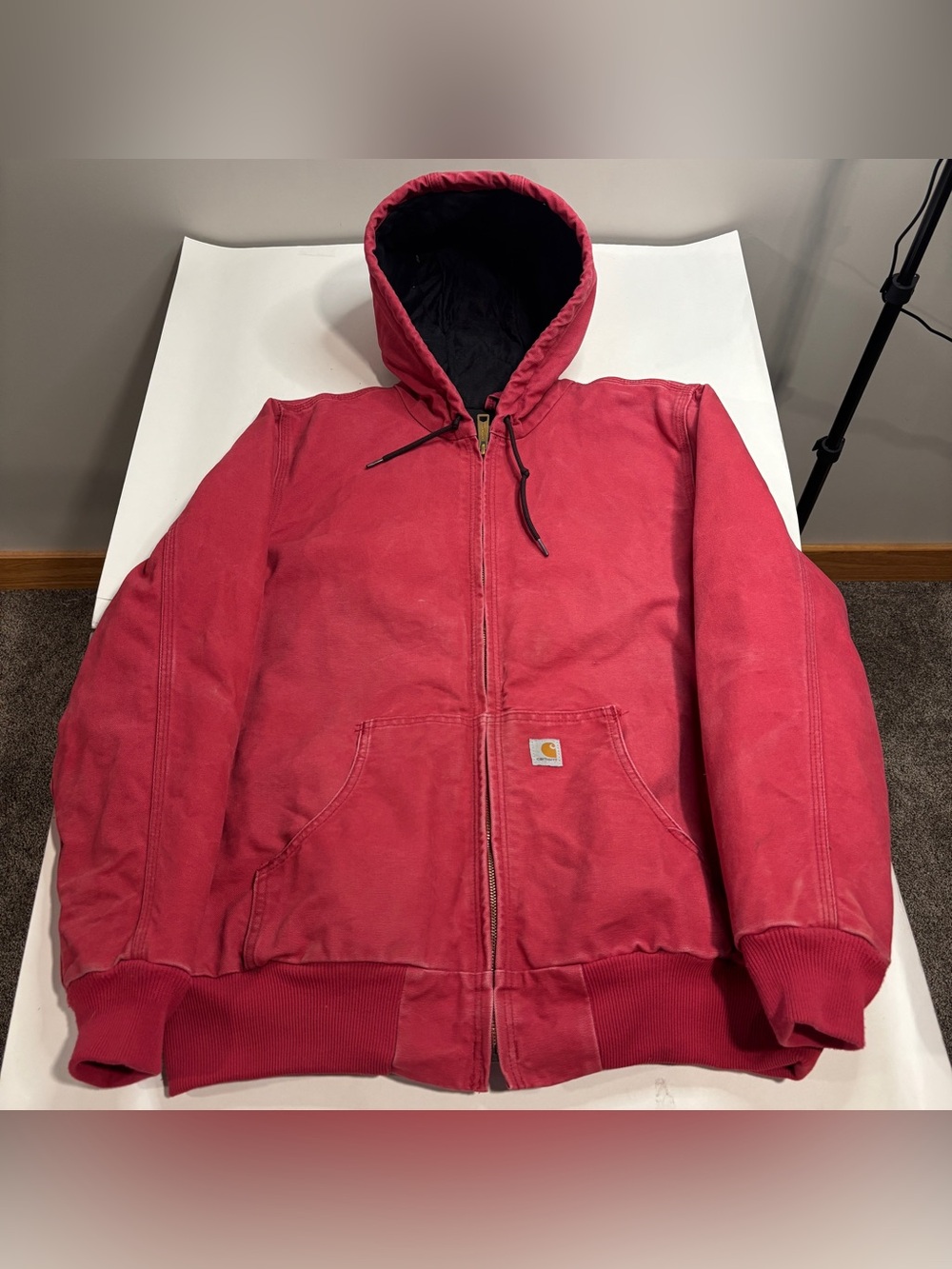 Carhartt Hooded Jacket Womens Large 12/14 WJ130 624 Pink Quilt Lined